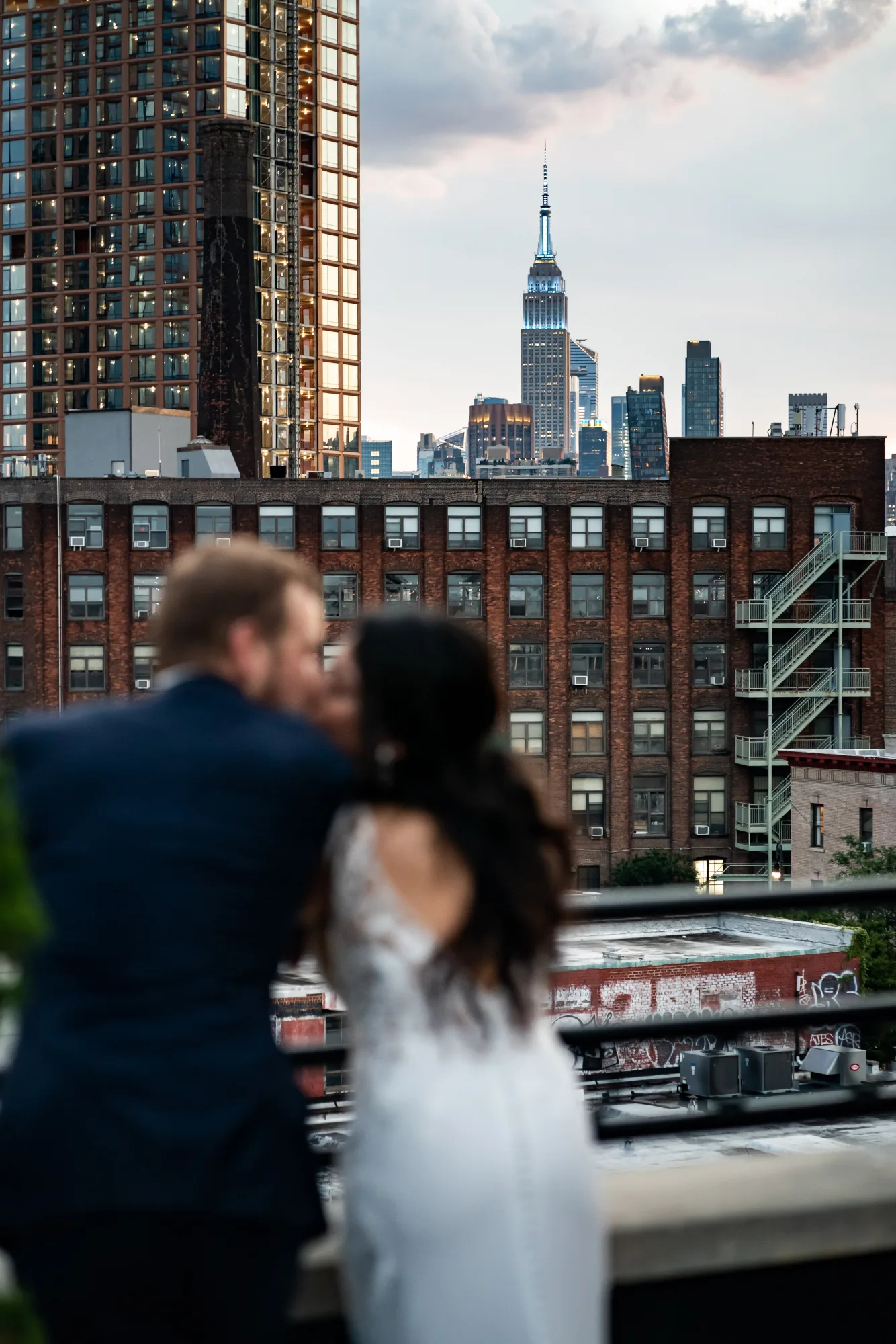 Couple with Manhattan skyline