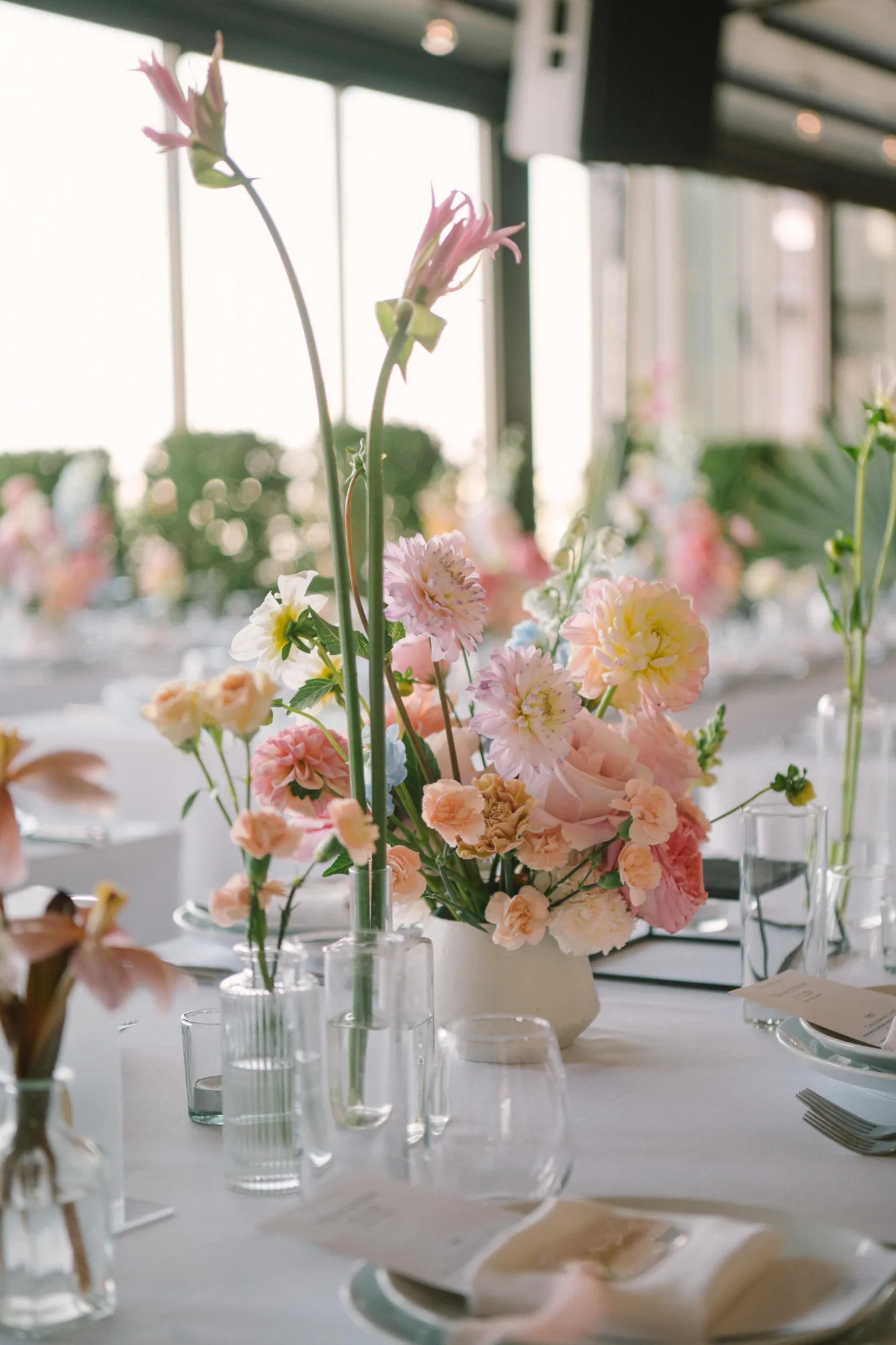 Pastel floral tablescape