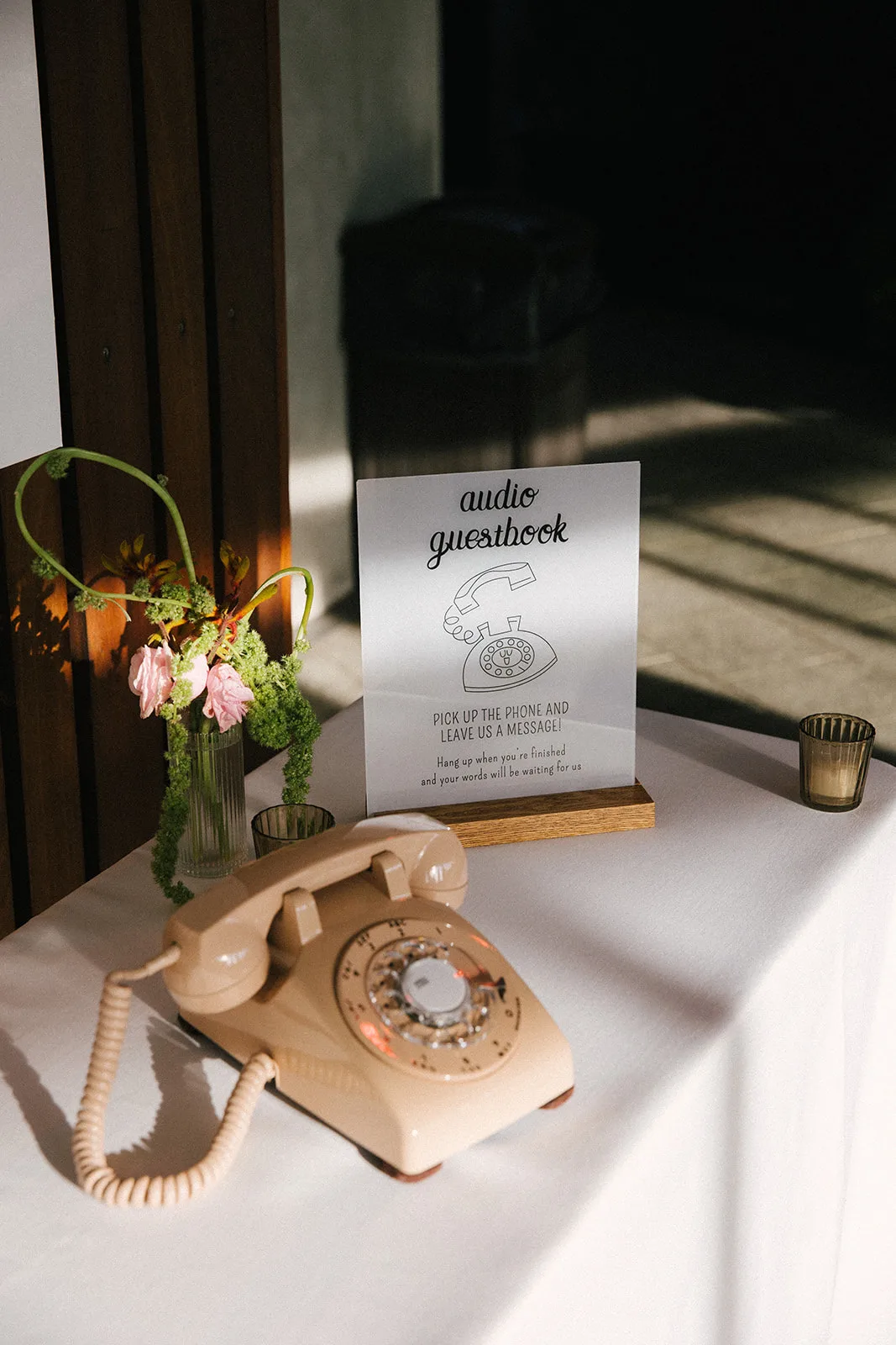 Vintage telephone guestbook detail